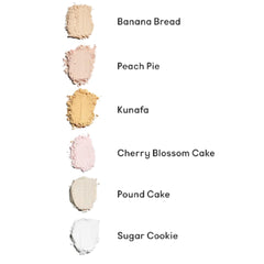 Huda Baby Bake Kunafa on the cheek shows a smooth, airbrushed finish.