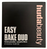 Huda Easy Bake Duo dual-compact with two shade slots for customizable finish.