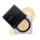 Huda Easy Bake Banana Bread powder bottle closeup for a soft matte, long-wear finish.