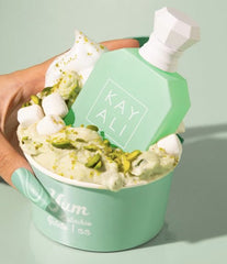 Huda Kayali Yum Pistachio Gelato on skin reveals rich pistachio and cream notes