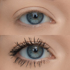 Huda Legit Lashes Mascara close-up brush for smooth, even coating.