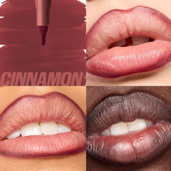 Huda Lip Contour Stain Cinnamon dual-ended tip enables precise definition and easy application