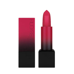 Huda Power Bullet Matte Lipstick Honeymoon close-up swatch showing rich pigment.