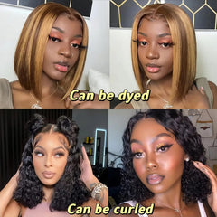 HUIDI straight bob wig cap demonstrates secure fit with adjustable strap.