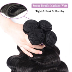 Hullran 12A Brazilian virgin body wave 18inch bundles for longer, smooth waves