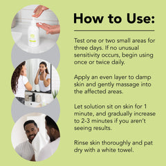Hands applying Humane acne wash to damp skin for cleansing.