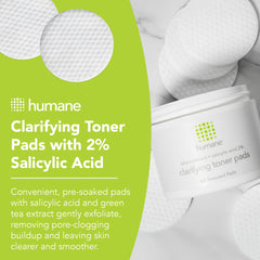 Humane Clarifying Toner Pads textured pad closeup ready for exfoliation.