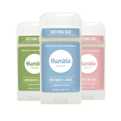 Humble Brands Original Formula deodorant stick front view highlighting aluminum-free design.