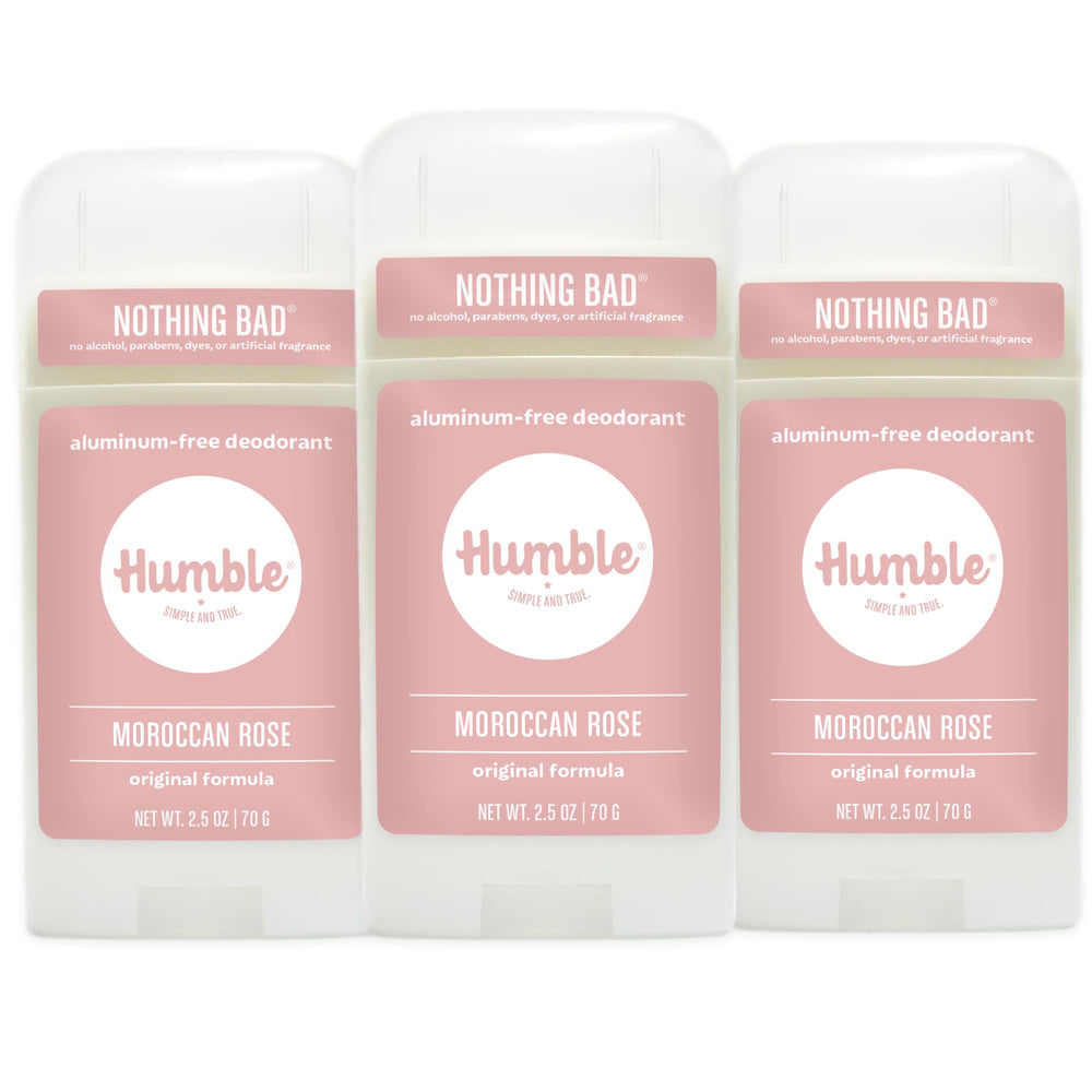 HUMBLE BRANDS Original Formula deodorant stick with Moroccan Rose keeps you fresh all day.