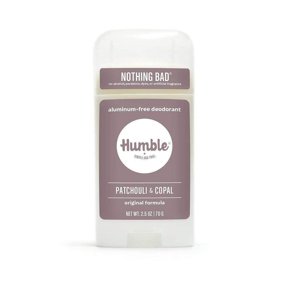HUMBLE BRANDS Patchouli Copal Frankincense deodorant front view for daily use.