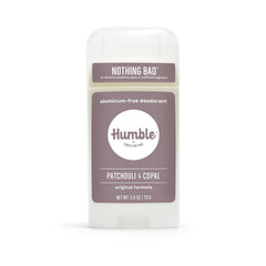 HUMBLE BRANDS Patchouli Copal Frankincense deodorant front view for daily use.