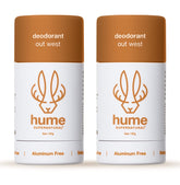 HUME SUPERNATURAL aluminum-free deodorant bottle showing clean formulation and odor protection