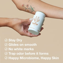HUME SUPERNATURAL clear-stick application image demonstrates easy, mess-free use for daily wear