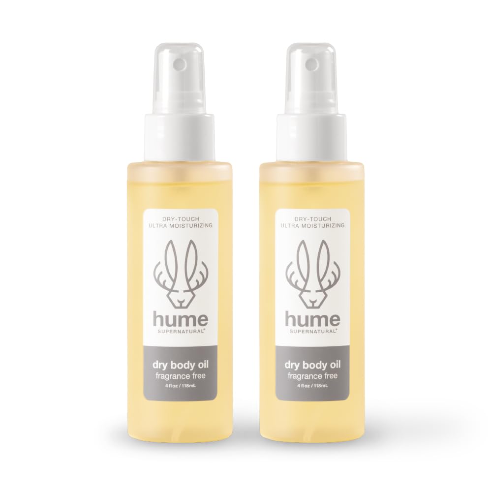 HUME SUPERNATURAL dry body oil spray bottle delivering fragrance-free hydration