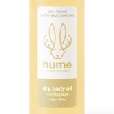 HUME SUPERNATURAL Dry Body Oil Spray Vanilla Daze bottle for radiant skin hydration.
