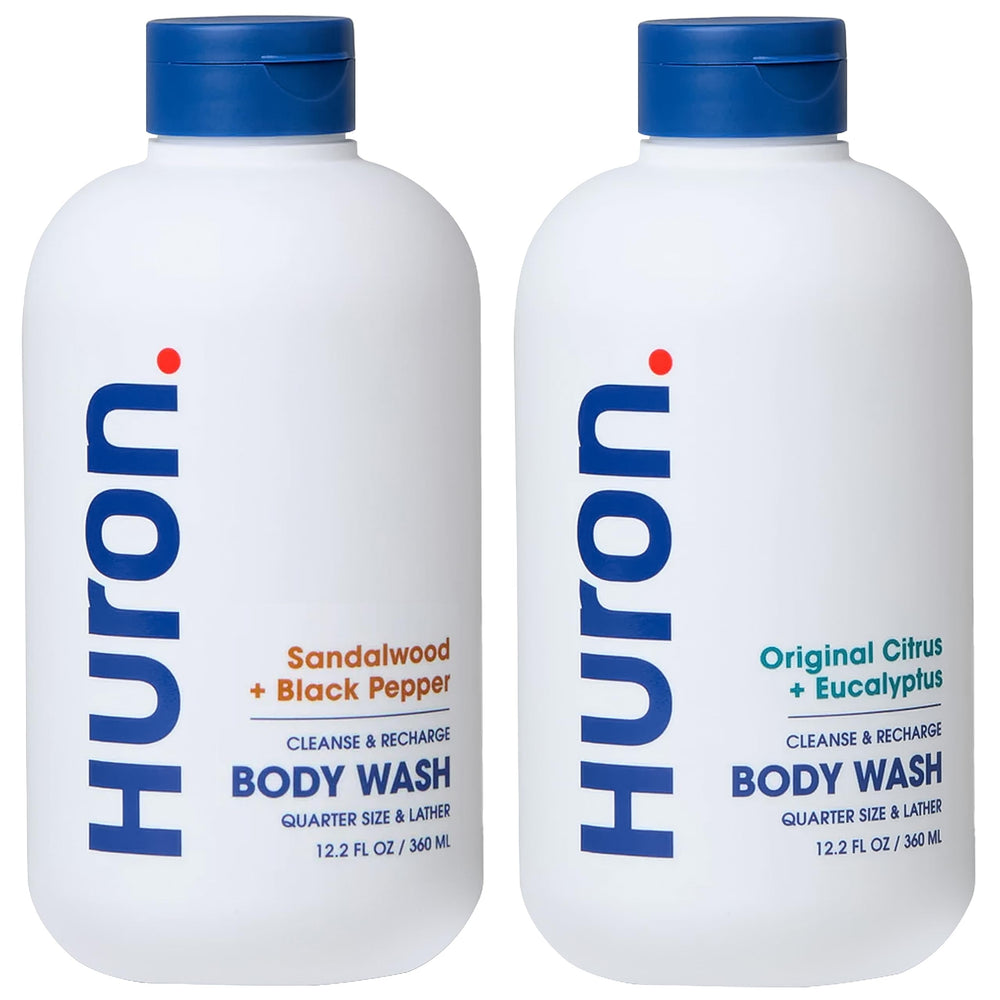 Huron Citrus Eucalyptus bottle shows refreshing scent for energized mornings.