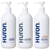 Huron Jumbo Shower Kit shampoo bottle with hydrating cleanse for refreshed hair.