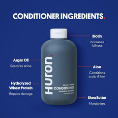 Huron Shower Kit trio displayed on bathroom shelf for daily routine.