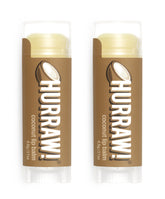 Hurraw! Coconut Lip Balm two-pack in a white box for daily moisture