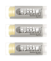 Hurraw! Licorice lip balm 3-pack in a white box for daily lip care.