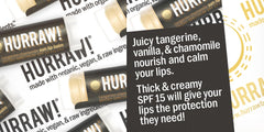 Hurraw! balm texture swatch demonstrates easy glide and staying power.