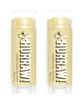 Hurraw! Vanilla Bean lip balm tubes in a two-pack for daily moisture.