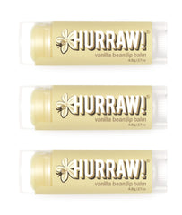 Hurraw! Vanilla Bean Lip Balm tubes provide portable moisture for daily lips.