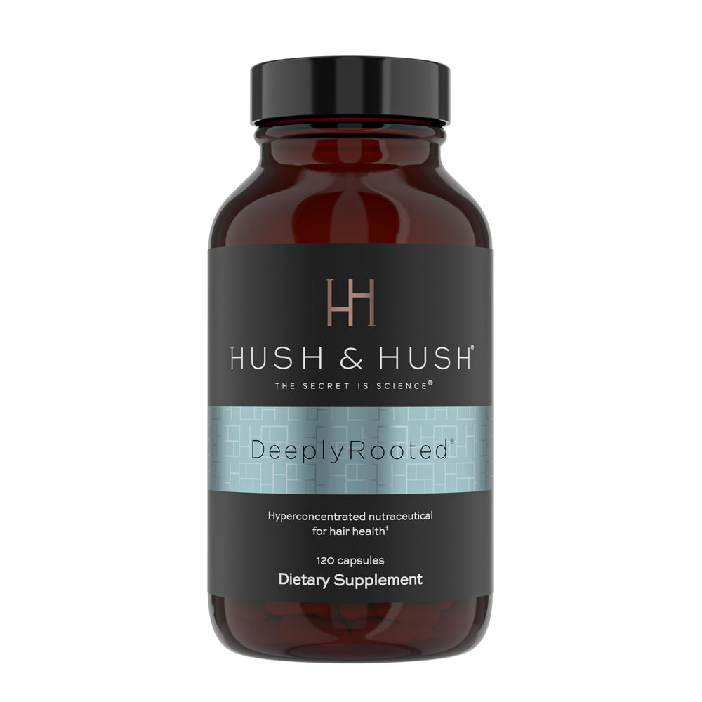 Hush & Hush DeeplyRooted capsules ready for daily use toward stronger, healthier hair.