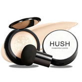 Hush Makeup mushroom head air cushion puff for smooth, even application on sensitive, dry skin.