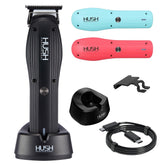 HUSH PROFESSIONAL hair trimmer with T-blade closeup for precise edging at home.