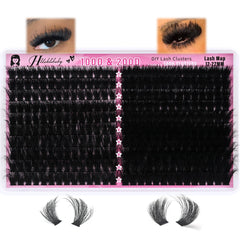 Hushlibaby lash clusters 12-22mm volume for dramatic at-home looks.