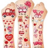 Huskein luminous Valentine tattoos 12 sheets glow design for festive nighttime fun.