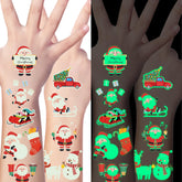 Huskein luminous Christmas tattoos six sheets for glow-in-the-dark party fun and gifting
