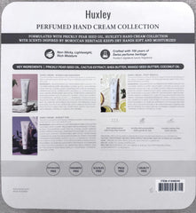 Huxley Moroccan heritage packaging for a premium gift-ready hand care experience.