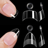 HWHUNO extra short half-cover almond nail tips for durable daily wear