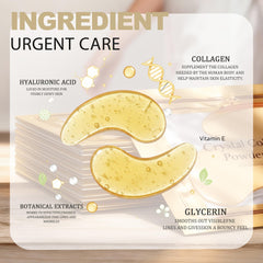 HwyeAmi 24K gold patches shown with cooling effect for under-eye refreshment.