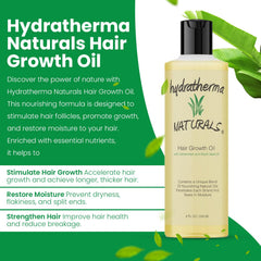 Hydratherma Naturals Hair Growth Oil scalp-massage close-up promoting healthy hydration