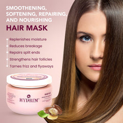 Hydrim Botanical Hydrating Hair Mask bottle pour shows easy coverage during application
