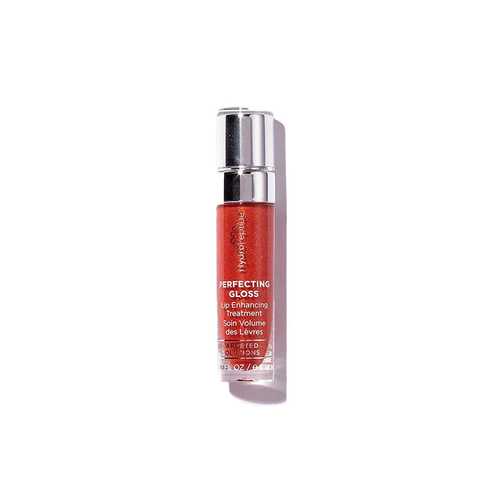 HydroPeptide Perfecting Gloss Santorini Red jar showcases luminous shine and lasting hydration.