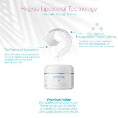 Hygieia crepey skin blend label closeup emphasizes advanced ingredients