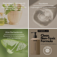 Texture-focused HygieneLab shot emphasizes lightweight feel on skin
