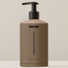 HygieneLab men's unscented body lotion bottle shows daily hydration without residue