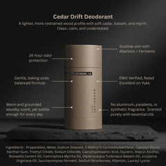 HygieneLab Cedar Drift packaging image highlighting EWG Verified status and non-toxic ingredients