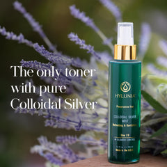 Hylunia Colloidal Silver Mist Toner on the body for light hydration