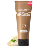 HZENPPOR Beef Tallow Sunscreen face-application with quick absorption and non-greasy finish.