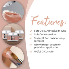 IBD Dual Builder Gel Warm Nude overlays demonstrate seamless, natural-looking extensions