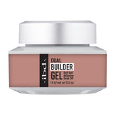 IBD Dual Builder Gel Warm Nude bottle ready for precise overlays and long-lasting wear
