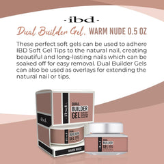 IBD Dual Builder Gel Warm Nude brush showing smooth application for durable enhancements