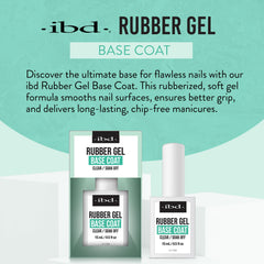 IBD Rubber Base Gel on nail apex showing reinforced structure and extended wear.