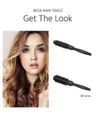 Ibiza Hair brush bristles combine carbon fiber nylon for shine and control.
